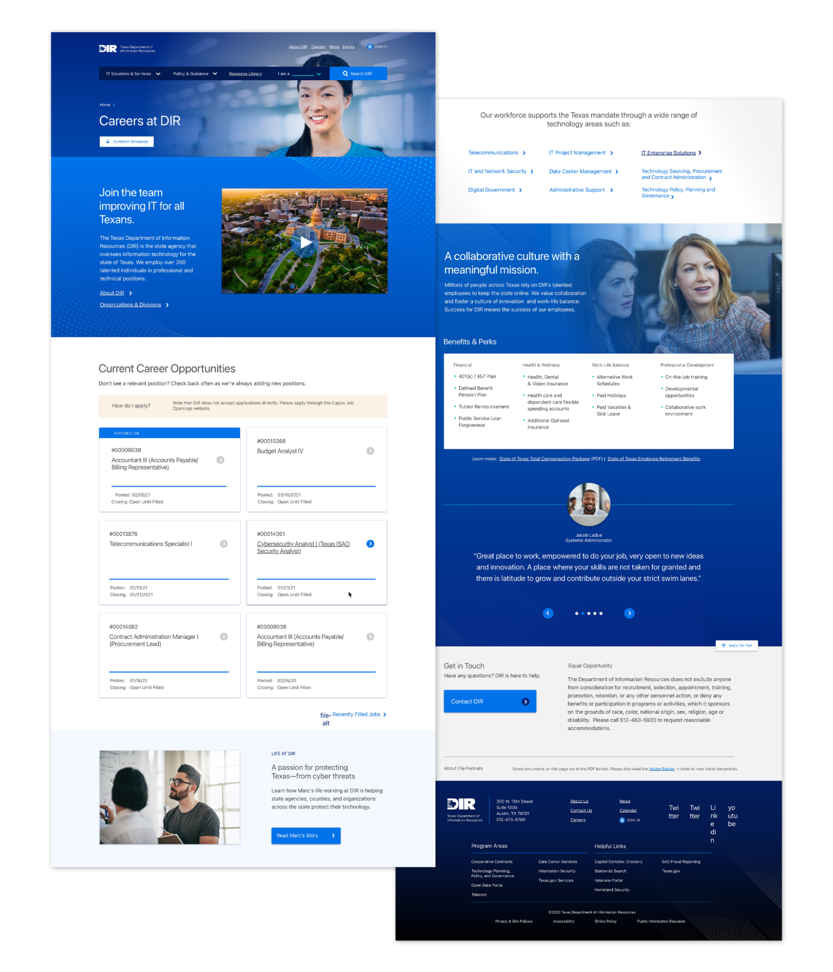 DIR's careers page on their website