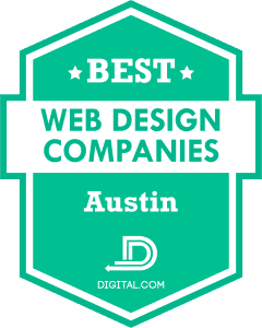 Award logo reading "Best Web Design Companies Austin"