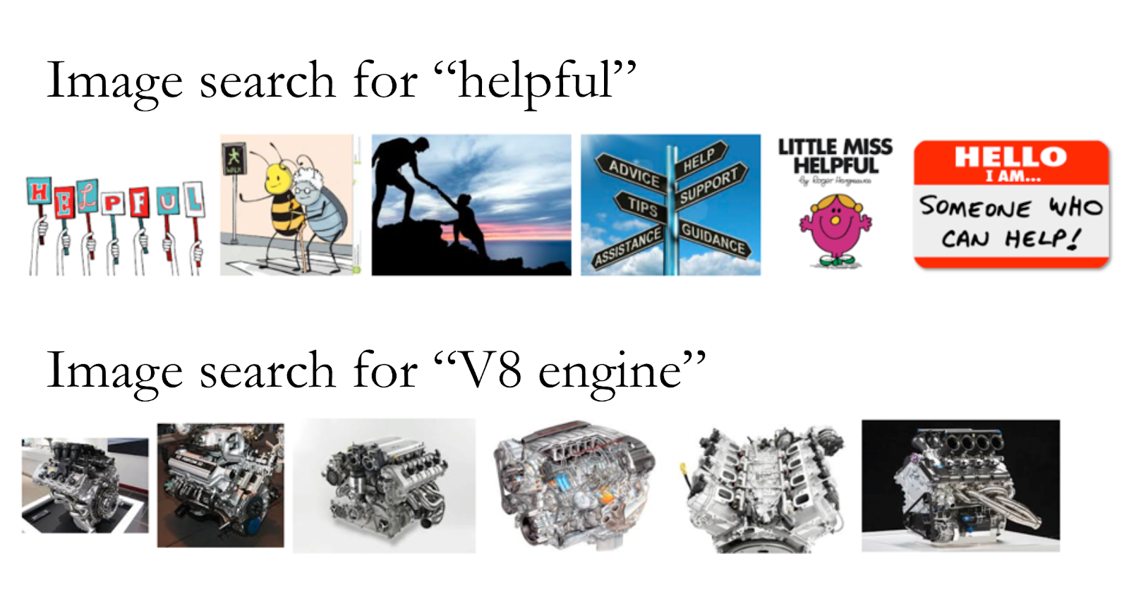 Image search for "helpful" and "v8 engine"